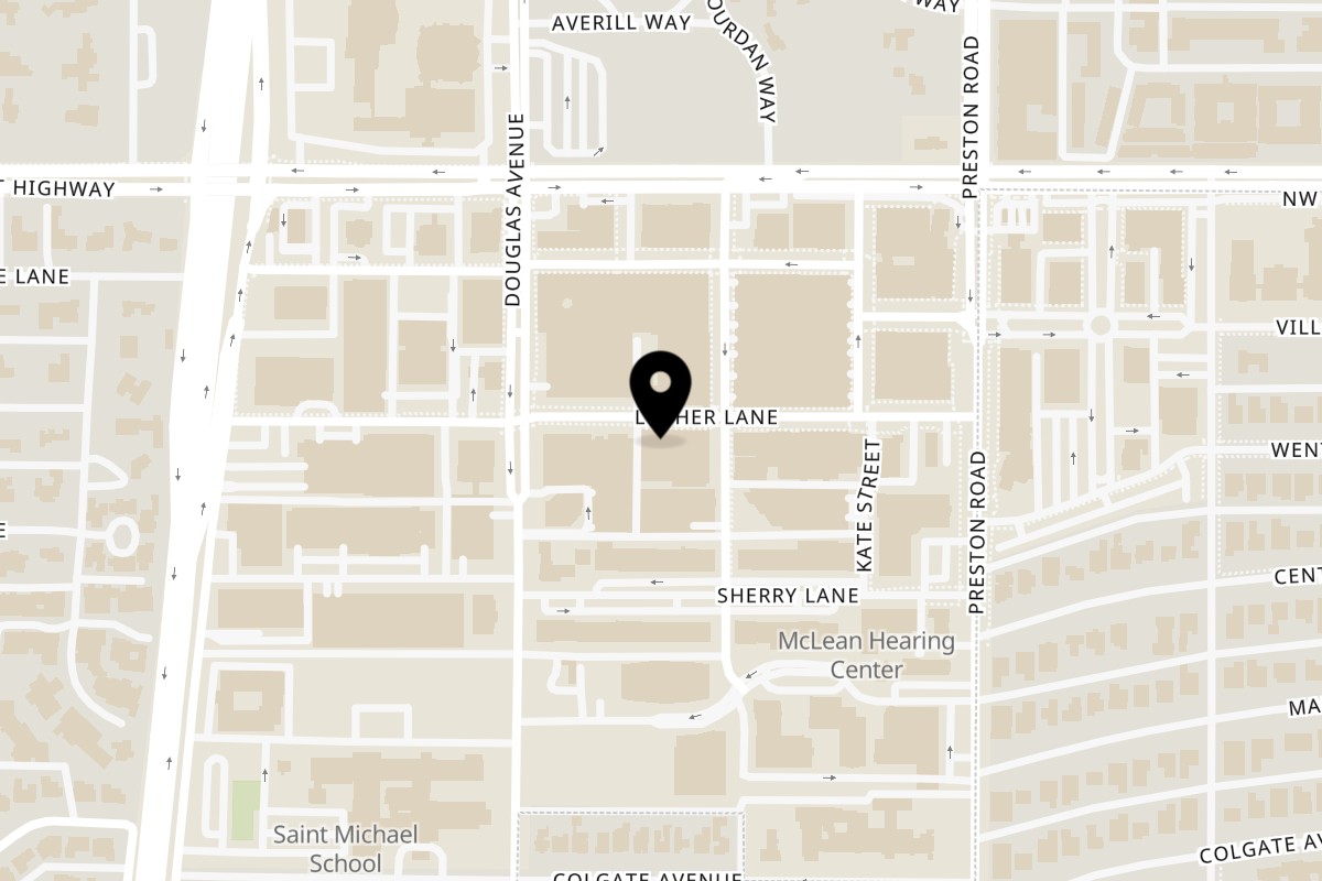 Map showing the location of Lover’s Eggroll on 6030 Luther Ln STE 130 in Dallas